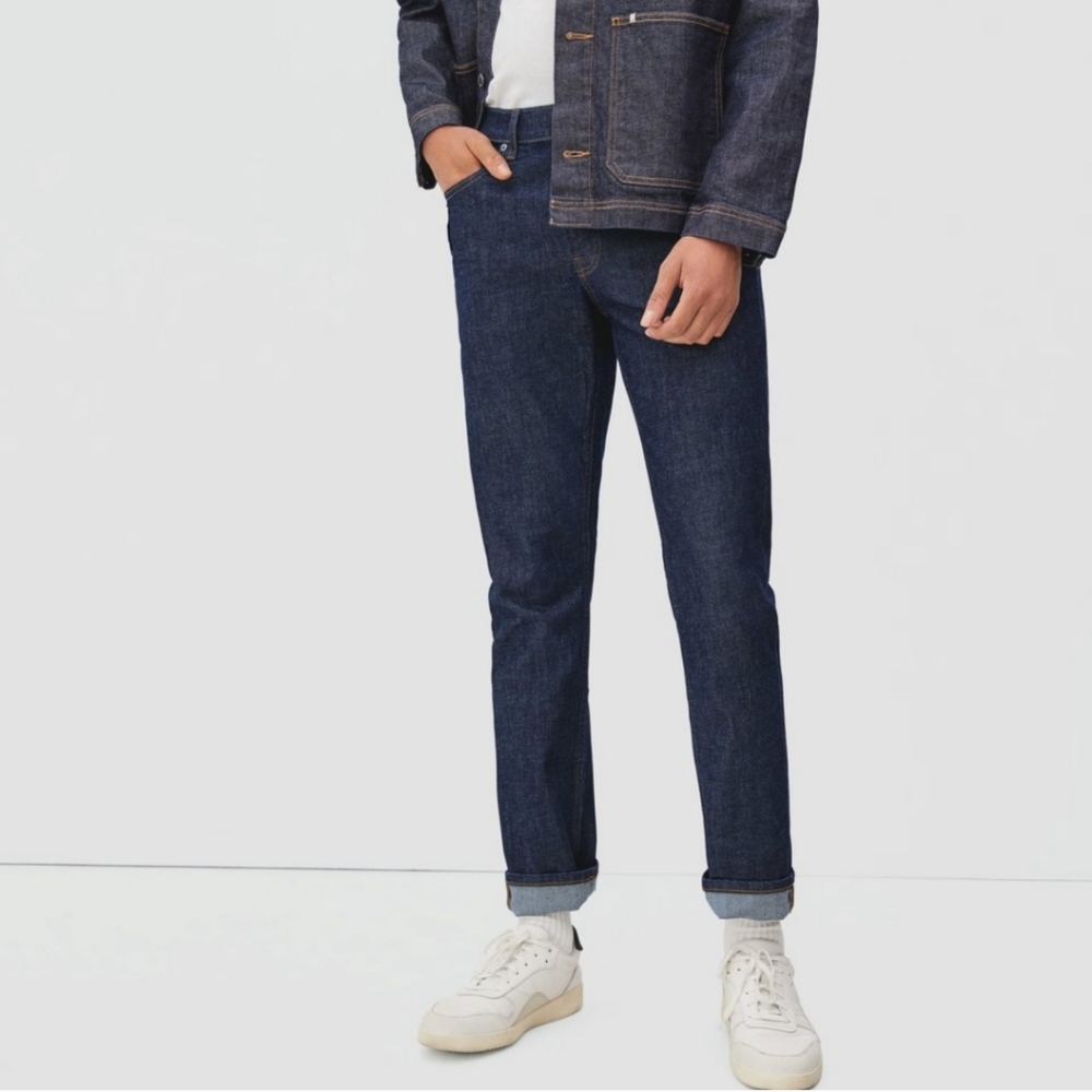 Everlane Jeans Uniform The Slim Dark Blue Wash Indigo Size 28 x 30 Unise…